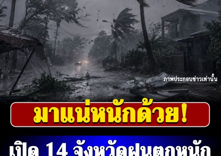 กรมอุตุฯ ประกาศฝนตกหนักถึงหนักมาก เปิด 14 จังหวัดได้รับผลกระทบเต็มๆวันนี้